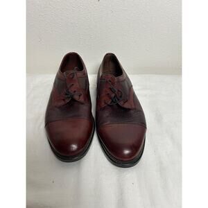 Carlo Morandi Mens Oxford Shoes Size 11 Brown Leather Cap Toe Made in Italy